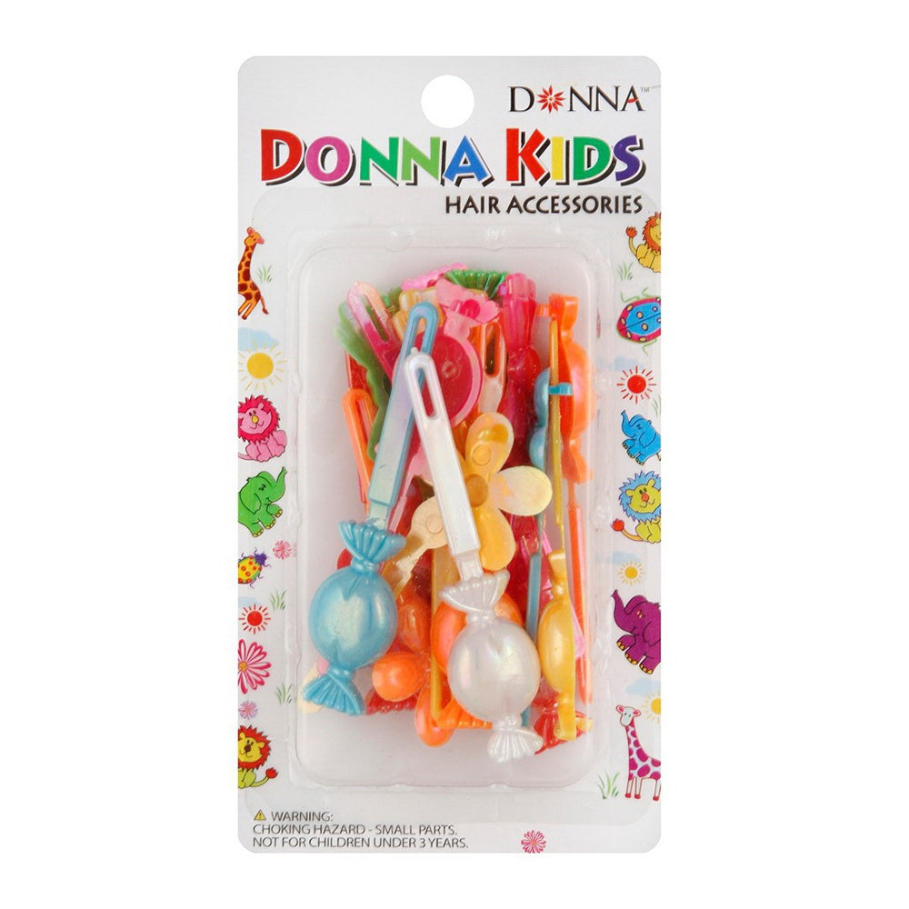 Donna Collection Kids Barrettes Hair Accessories for Decorative Hair Clips 18Ea